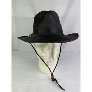 Dorfman Pacific Co Mens Outback Hat Medium Fishing Faux Leather Indiana Jones